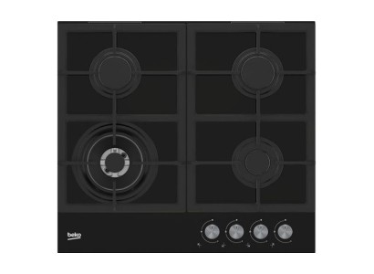 Варильна поверхня Beko газова, 60см, чавун, чорний
