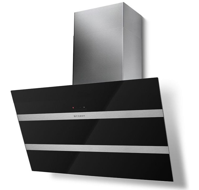 Витяжка Faber похила, 80см, 1219м.куб/год, Steelmax Ev8 Led Bk A80, чорний/нерж