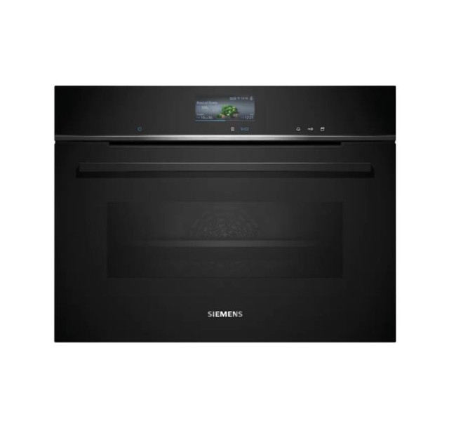 Духова шафа Siemens електрична компактна, 47л, A+, дисплей, конвекція, чорний