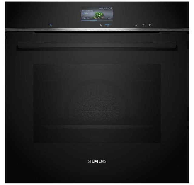 Духова шафа Siemens електрична, 71л, A+, пара, дисплей, конвекція, чорний