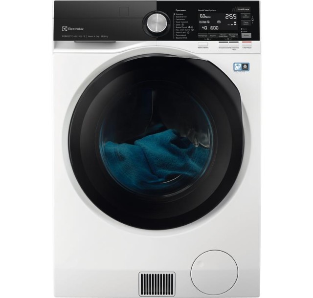 Прально-сушильна машина Electrolux фронтальна, 10(6)кг, 1600, А, 63см, дисплей, пара, інвертор, heat pump, білий