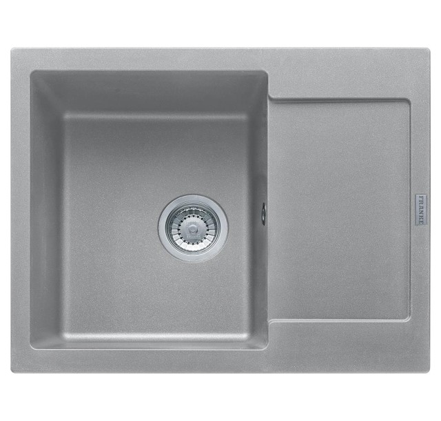 Мийка кухонна Franke Maris, фраграніт, прямокутник, з крилом, 620х500х200мм, чаша - 1, врізна, MRG 611-62, сірий камінь