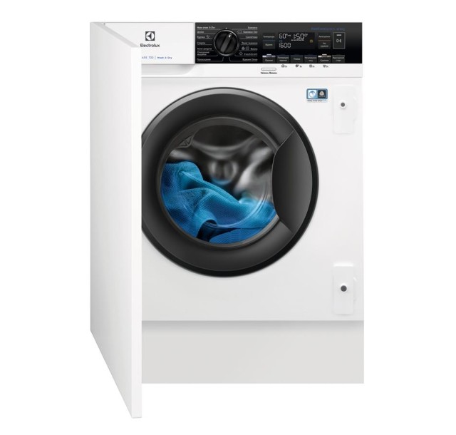 Прально-сушильна машина Electrolux вбудована фронтальна, 8(4)кг, 1600, А, 54см, дисплей, пара, інвертор, білий