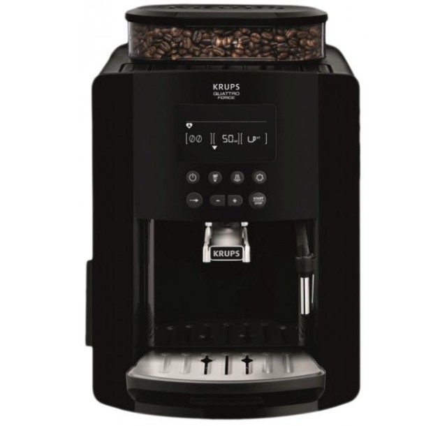 Кавомашина Krups Arabica 1.8л, зерно, ручний капучинатор, LED - дисплей, авторецептів - 3, свій рецепт, чорний