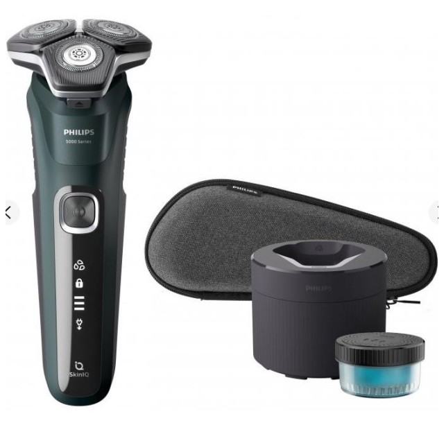 Бритва електр. Philips роторна Series 5000, 9Вт,  бритв.головок-3, Li-Ion, сух.+волог., тример, чорно-зелений