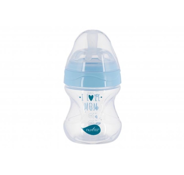 Пляшка для годування Nuvita Mimic Collection 150мл, 0міс+, антиколікова, блакитний