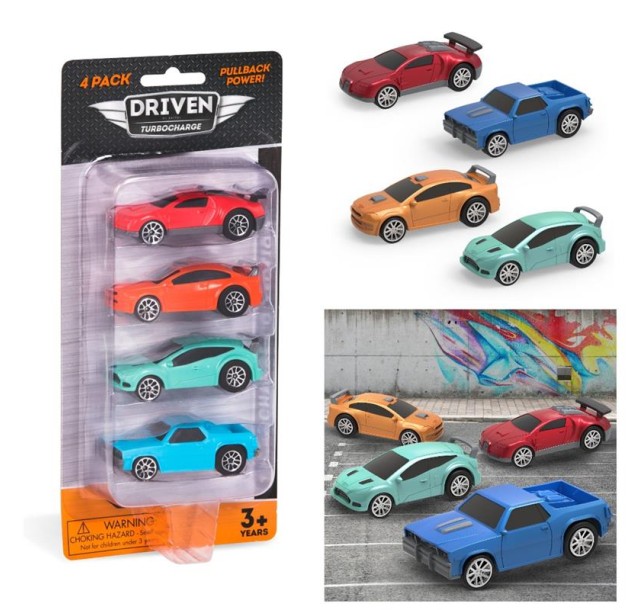 Набір машинок DRIVEN Turbocharge 4 од. блістер