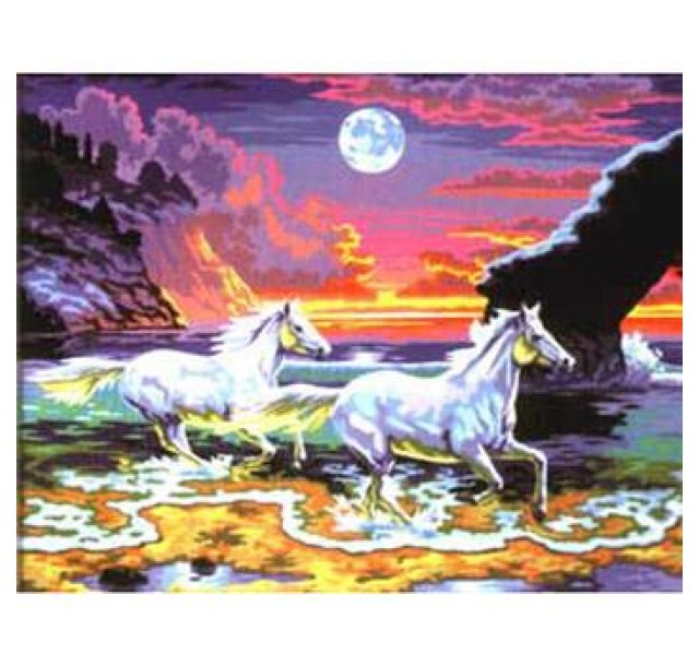 Набір для творчості Sequin Art Painting by numbers Senior Коні та прибій моря 39*30см