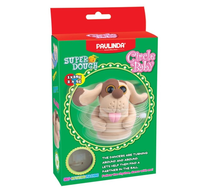 Маса для ліплення Paulinda Super Dough Circle Baby Собака заводний механізм, крутиться, коричневий