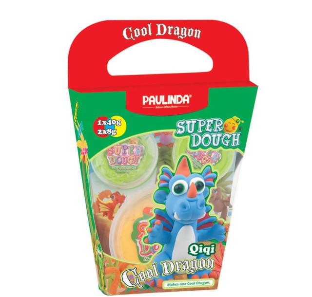 Маса для ліплення Paulinda Super Dough Cool Dragon Дракон блакитний