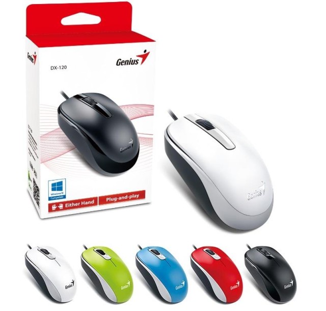 Миша Genius DX-120, USB-A, білий
