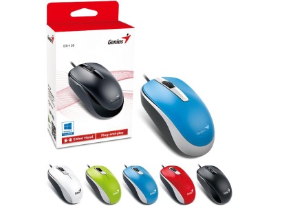 Миша Genius DX-120, USB-A, синій
