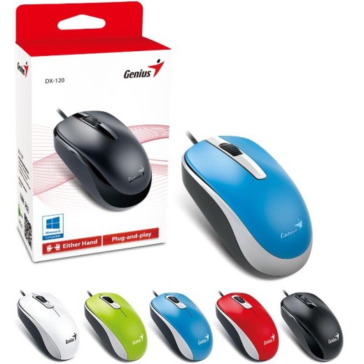 Миша Genius DX-120, USB-A, синій