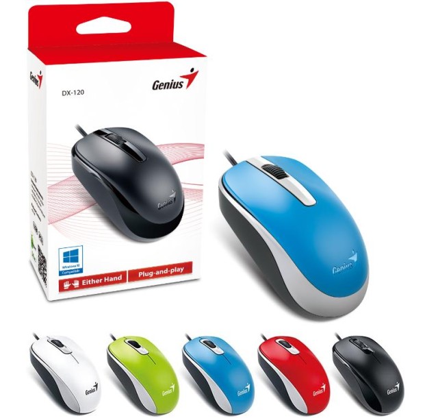 Миша Genius DX-120, USB-A, синій