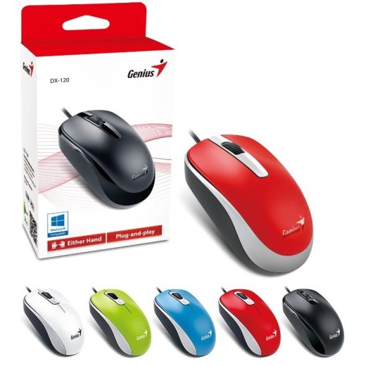 Миша Genius DX-120, USB-A, червоний