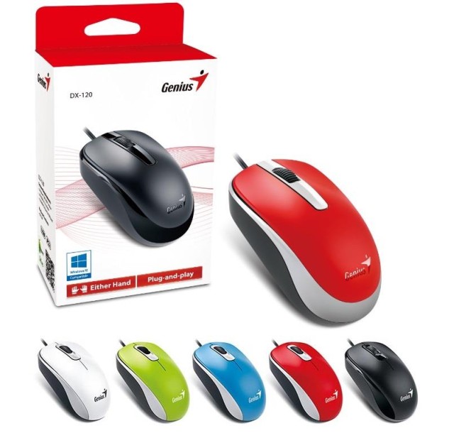 Миша Genius DX-120, USB-A, червоний