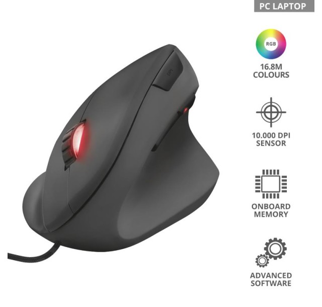 Миша Trust GXT144 REXX Ergonomic, USB-A, Чорний