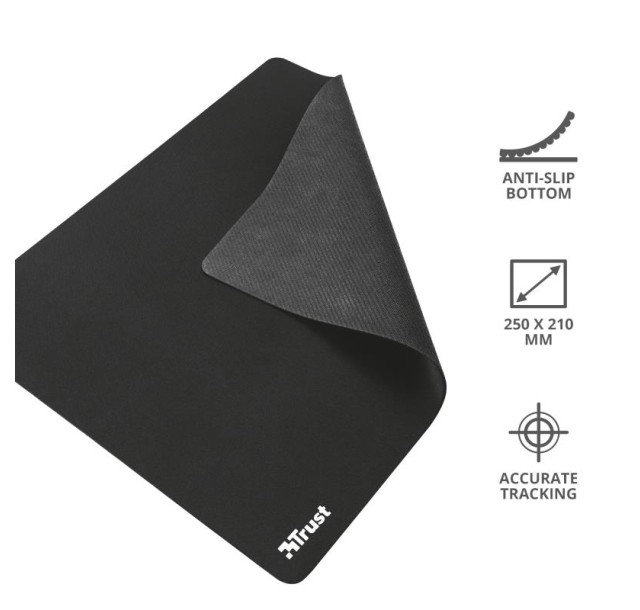 Ігрова поверхня TRUST Mouse Pad M (250х210х3мм), Чорний