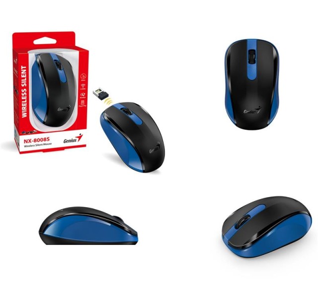 Миша Genius NX-8008S, Silent, WL, синій