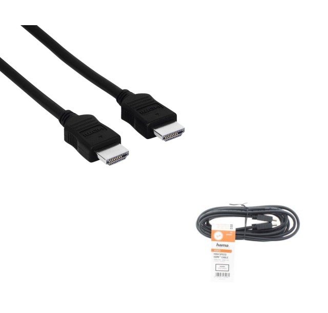 Кабель Hama HDMI (AM/AM), 1080p, 3D, 3m, чорний
