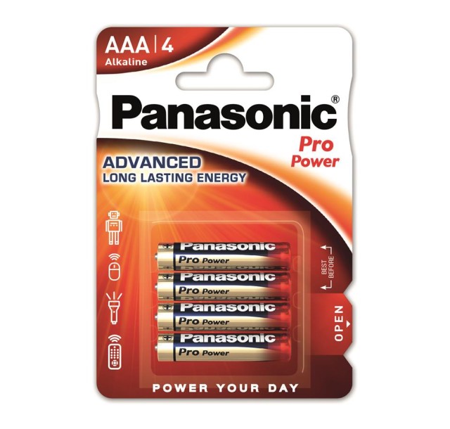 Батарейка Panasonic PRO POWER  лужна AAA блістер, 4 шт.