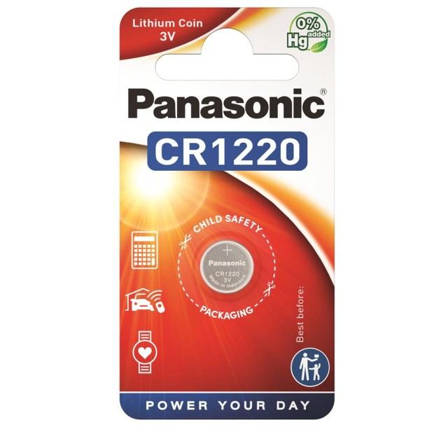 Батарейка Panasonic літієва CR1220 блістер, 1 шт.