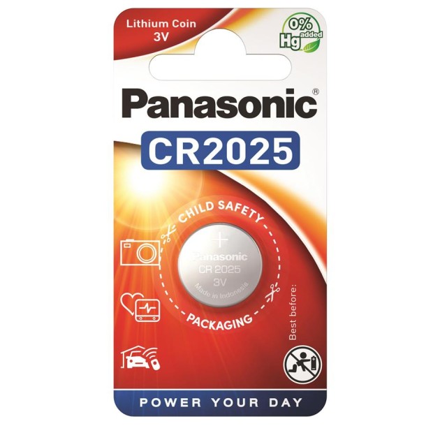 Батарейка Panasonic літієва CR2025 блістер, 1 шт.