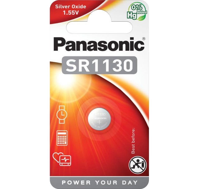 Батарейка Panasonic срібло-цинкова SR1130(390, V390, D390,SB-AU, SR54) блістер, 1 шт.