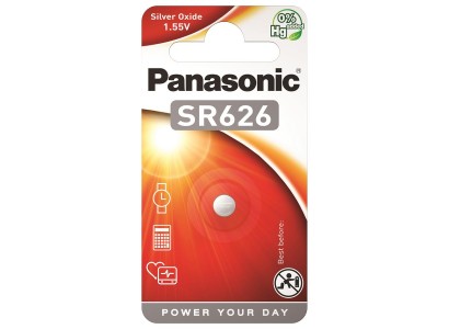 Батарейка Panasonic срібно-цинкова SR626(377, V377, D377) блістер,1 шт.