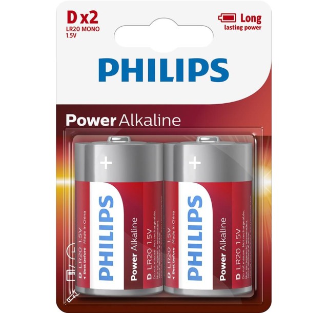 Батарейка Philips Power Alkaline лужна DLR20) блістер, 2 шт