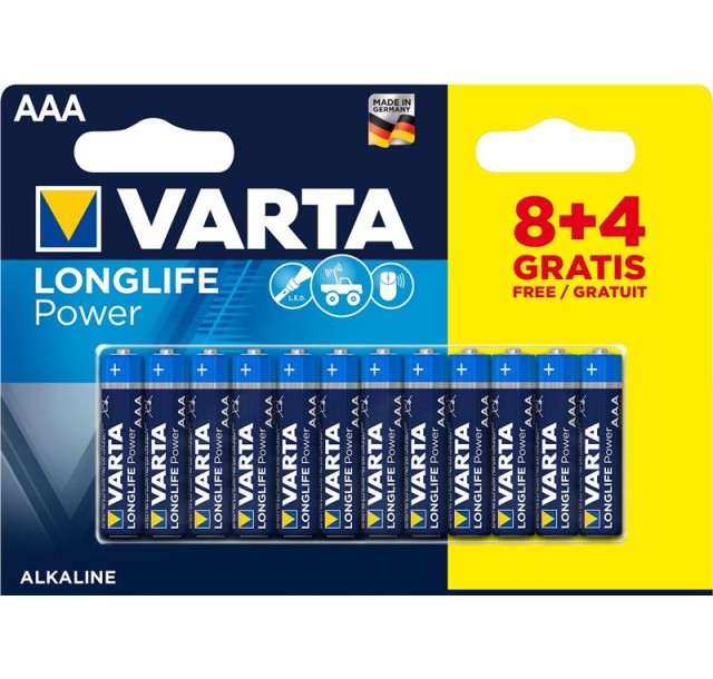 Батарейка Varta Longlife Power лужна AAA  блістер, 12 шт