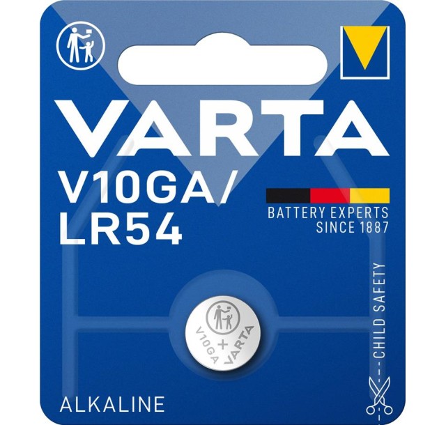 Батарейка Varta лужна  V10 GA (LR54) блістер, 1 шт