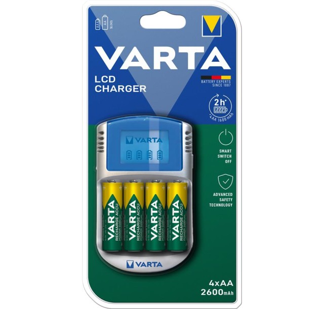 Зарядний пристрій Varta LCD Charger 4хNI MH AA2600 мА•год