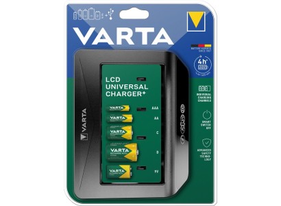 Зарядний пристрій Varta LCD Universal Charger Plus, для АА/ААА/C/D, 9V акумуляторів
