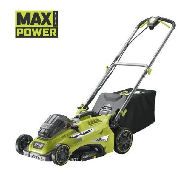 Газонокосарка акумуляторна Ryobi RLM36X46H50PG, MAX POWER 36В, 1х5Аг, 46см, 45л, 20-70мм, з функцією Power-Assist, 17.8кг