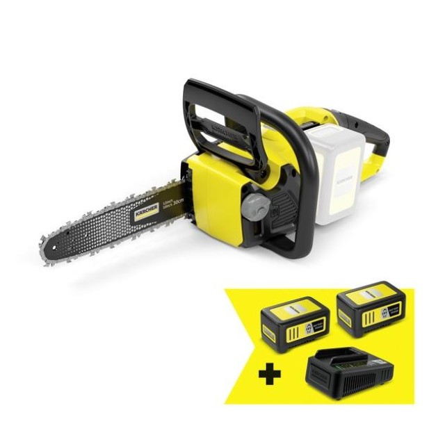 Пила ланцюгова акумуляторна Karcher CNS 36-35 Battery, 36В, акб 2х5Аг, шина 35см, швидкозарядне ЗП, 5.5кг