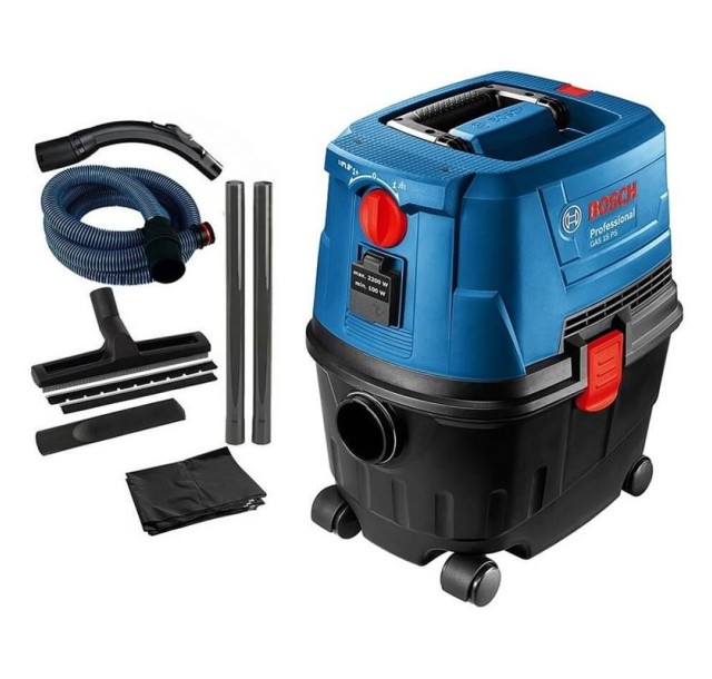 Пилосос професійний Bosch GAS 15 PS, 1100Вт, 220мБар, контейнер 15л, 8кг