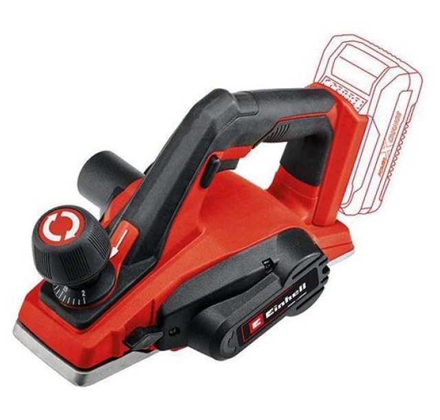 Рубанок акумуляторний Einhell TE-PL 18/82 Li-Solo, PXC 18В, 82мм, стругання до 2мм, 2.4кг, без АКБ та ЗП
