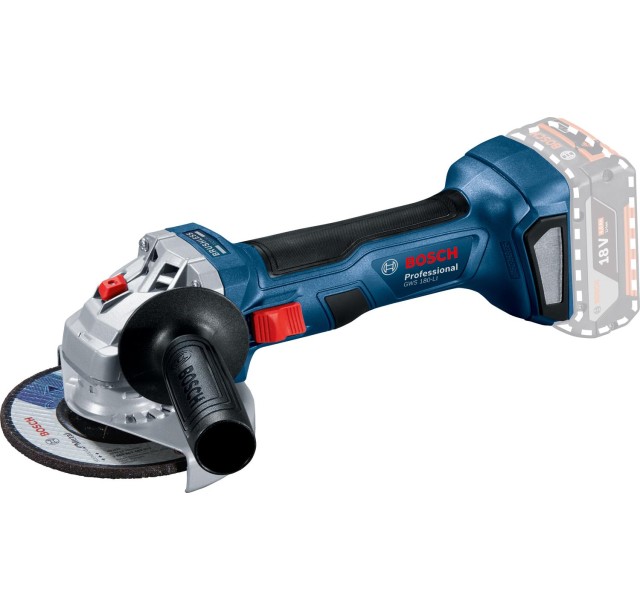 Шліфмашина кутова акумуляторна Bosch GWS 180-LI, 125мм, 18В, 11000об/хв, М14, 1,6кг, без АКБ та ЗП