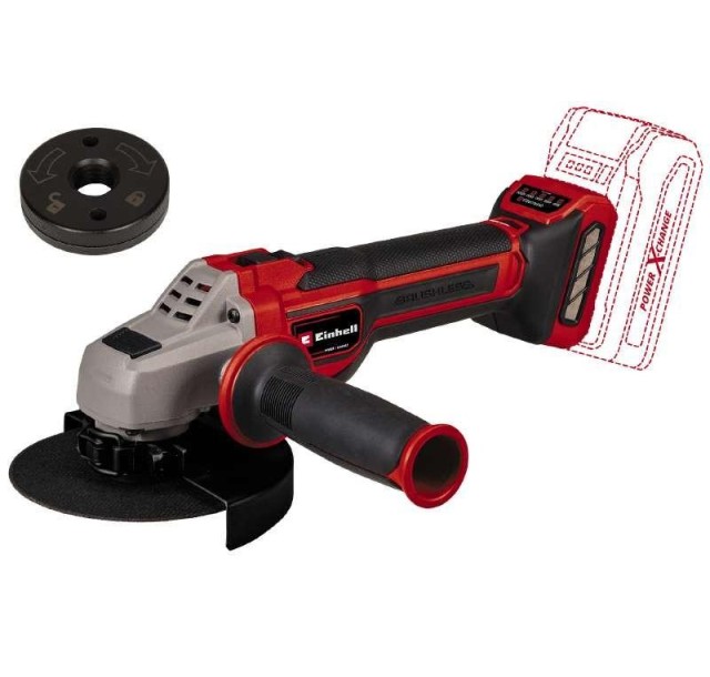 Шліфмашина кутова акумуляторна Einhell TP-AG 18/125 CE Q Li - Solo, PXC, 125мм, 18В, 3000-10500об/хв, постійні оберти, 1.7кг, без АКБ і ЗП