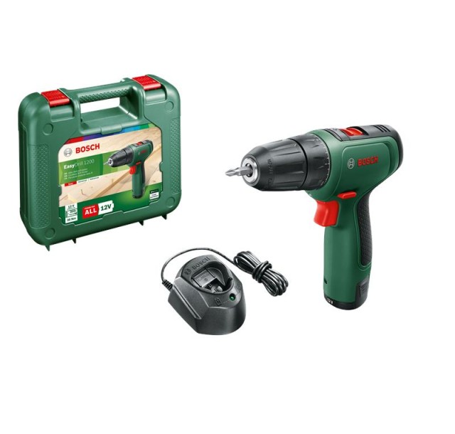 Шурупокрут-дриль акумуляторний Bosch EasyDrill 1200, 12В 1х1.5Аг, 30Нм, 20+1, 0-400/1500об/хв, ЗП, кейс, 0.94кг