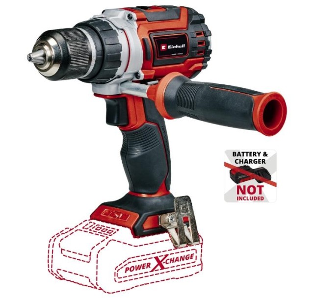 Шурупокрут-дриль акумуляторний Einhell TP-CD 18/60 Li BL - Solo, PXC, 18В, 60Нм, 0-500/0-2000об/хв, 1.37 кг, без АКБ та ЗП