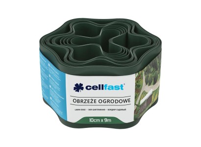 Стрічка газонна Cellfast, бордюрна, хвиляста, 10смх9м, темно-зелений