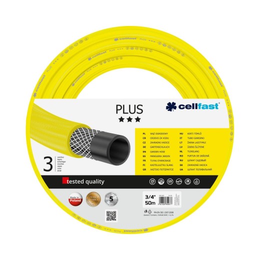 Шланг садовий Cellfast PLUS, 3/4', 50м, 3 шари, до 25 Бар, -20…+60°C