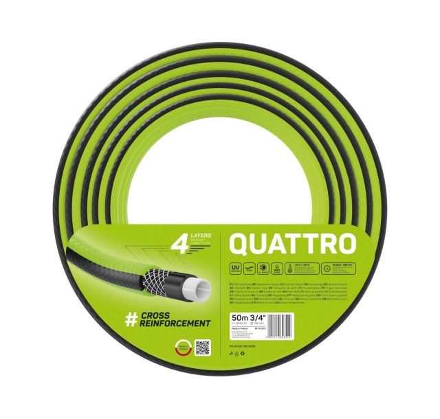Шланг садовий Cellfast QUATTRO, 3/4', 50м, 4 шари, до 20 Бар, -10…+50°C