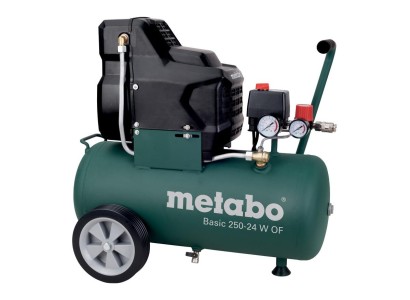 Компресор повітряний Metabo Basic 250-24 W OF безолійний, 1500Вт, 24л, 120л/хв, 8бар