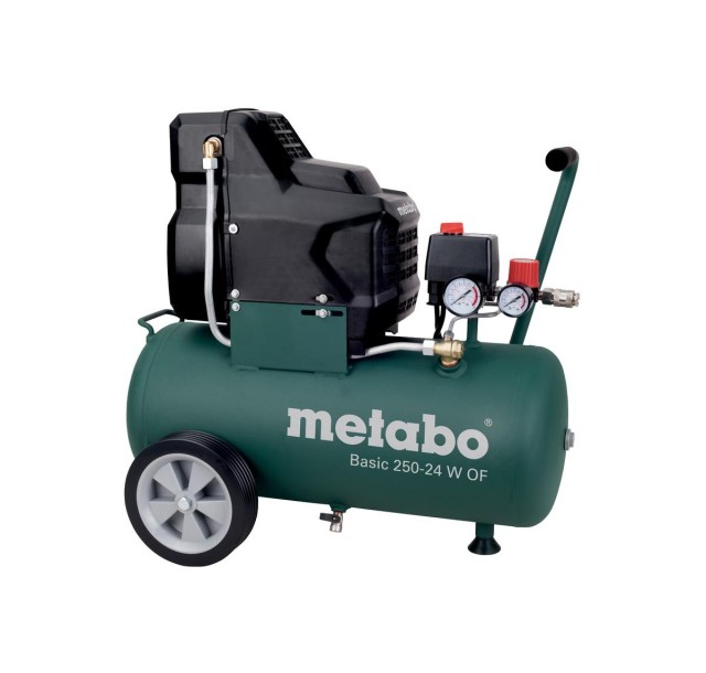 Компресор повітряний Metabo Basic 250-24 W OF безолійний, 1500Вт, 24л, 120л/хв, 8бар