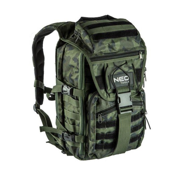 Рюкзак Neo Tools Camo, 30л, 50х29.5х19см, поліестер 600D, посилений, камуфляж