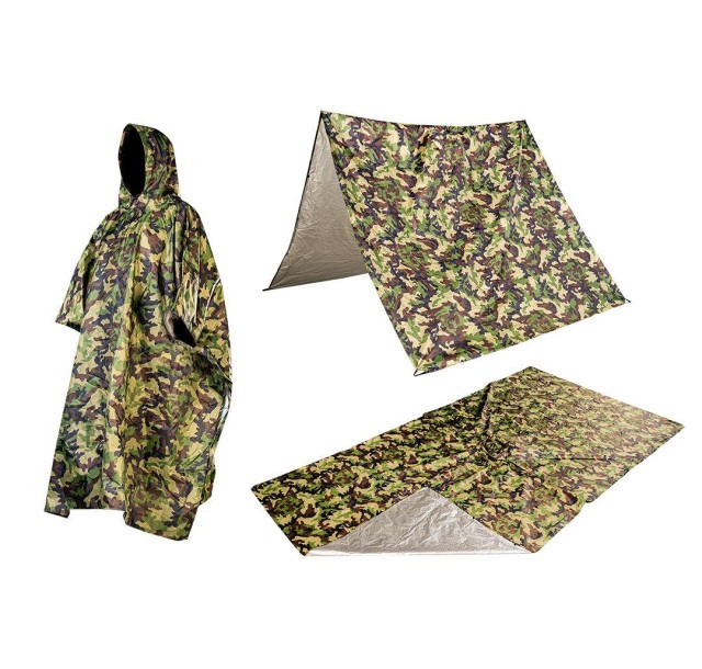 Дощовик тент Neo Tools Camo, 3в1, 124х142см, поліестер 210D, камуфляж