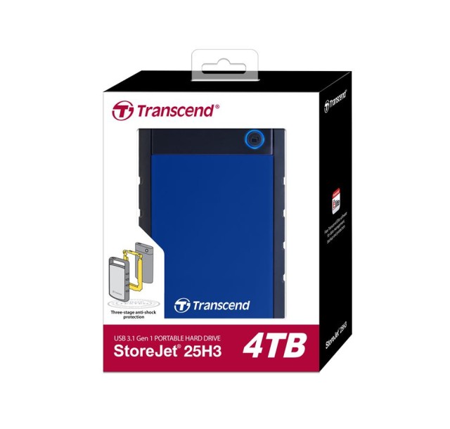 Портативний жорсткий диск Transcend 4TB USB 3.1 StoreJet 25H3 Синій